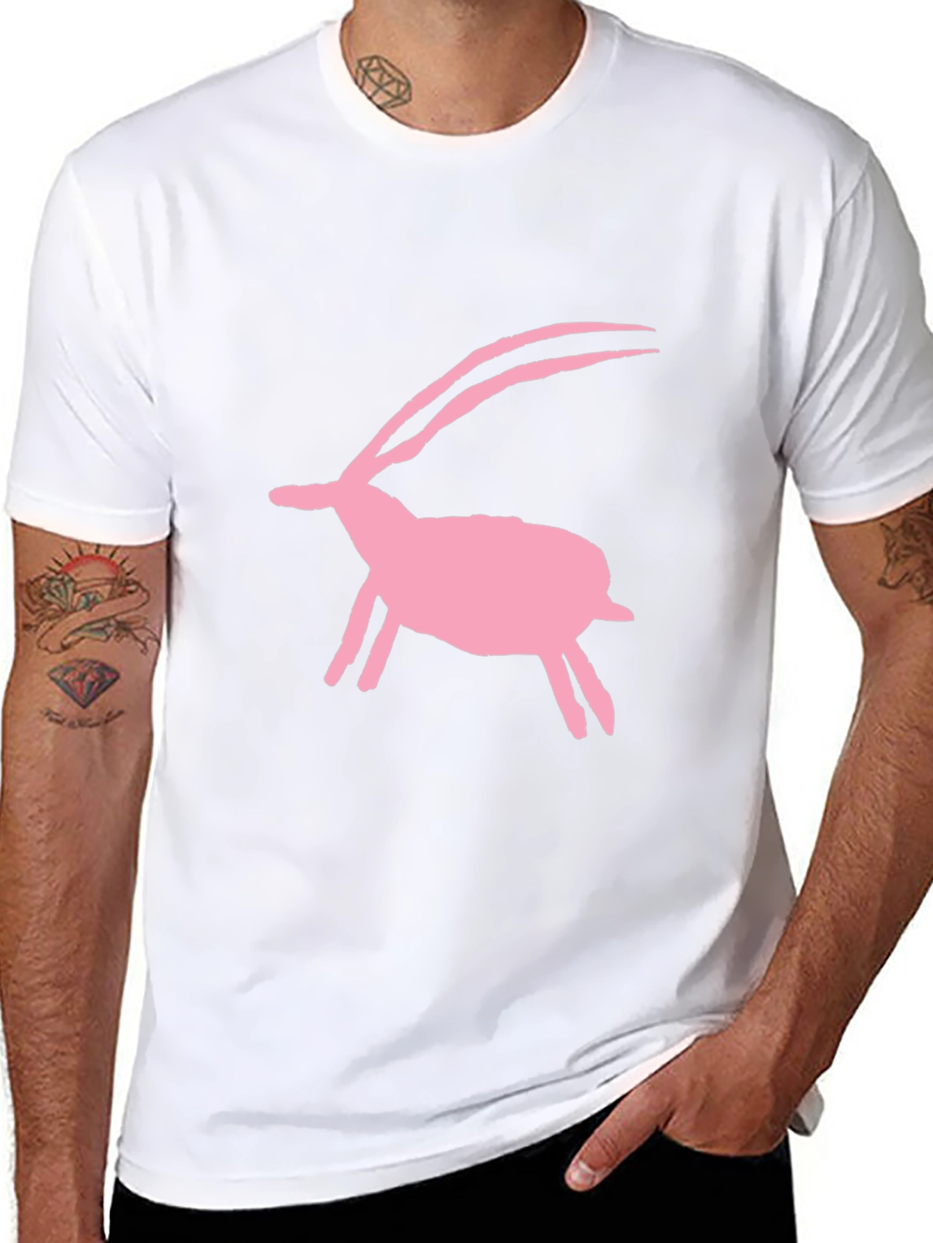 Pink Animal Silhouette Tee - Black