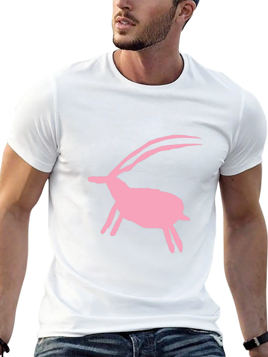 Pink Animal Silhouette Tee - Black
