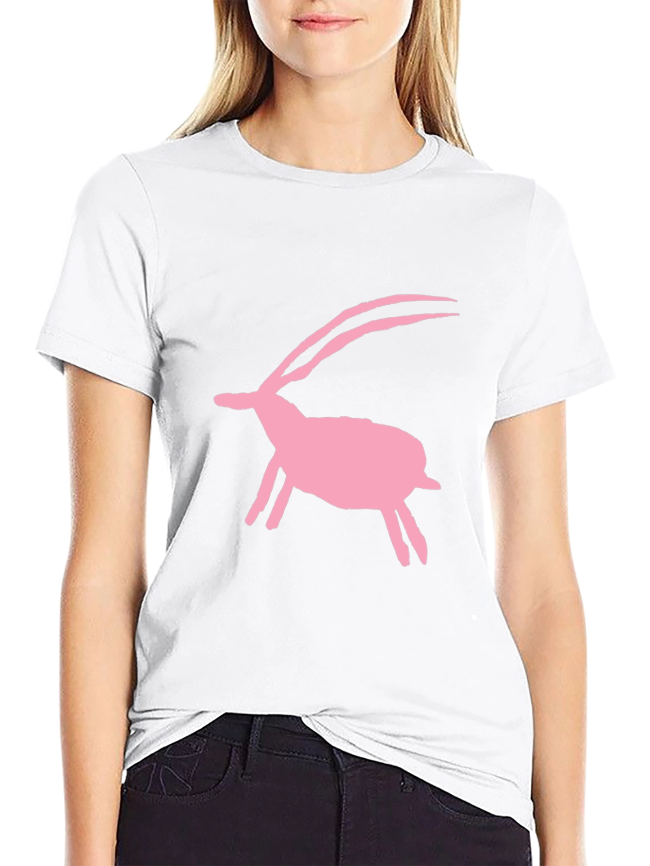 Pink Animal Silhouette Tee - Black