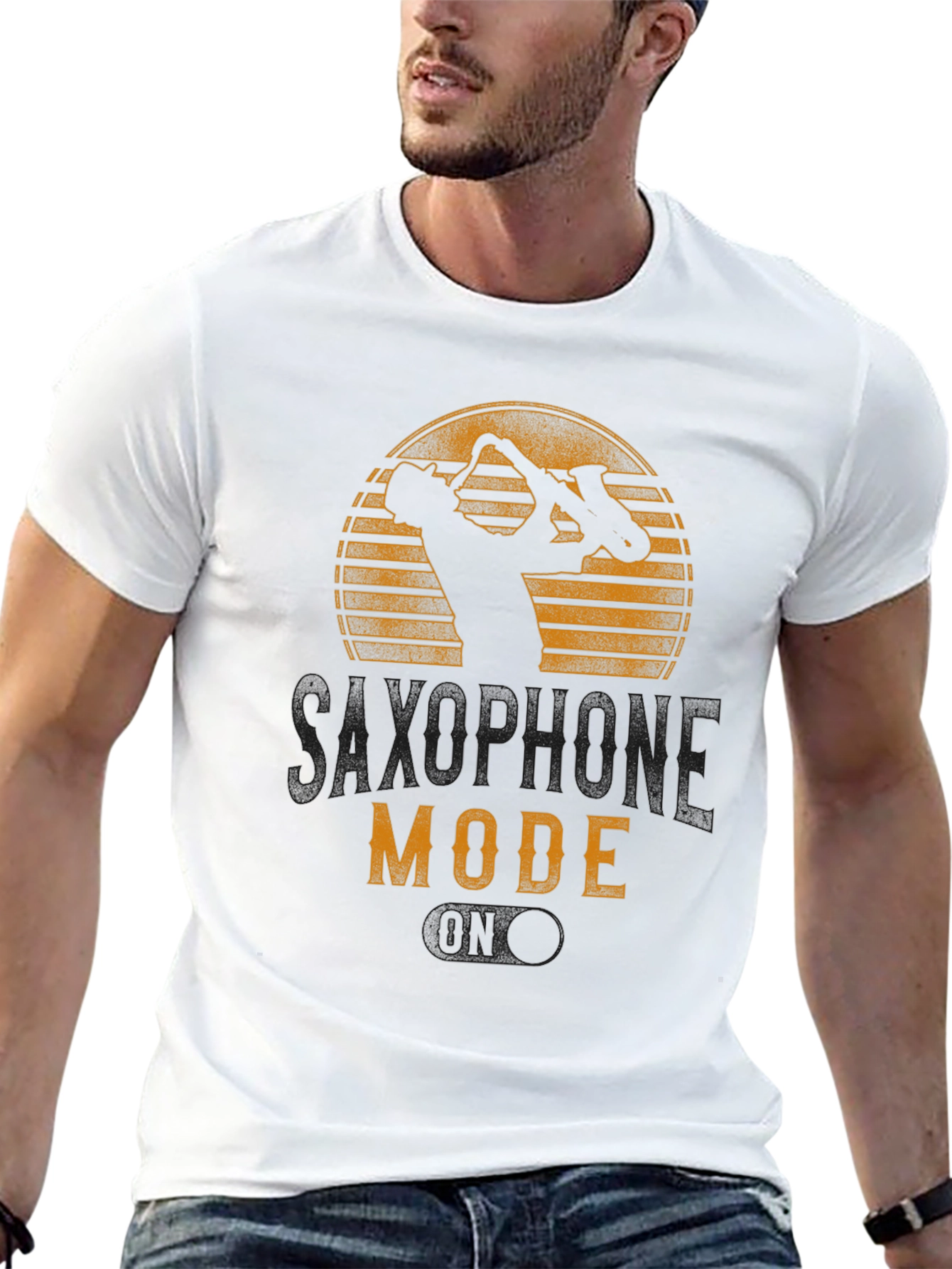 Saxophone Mode Graphic T-Shirt - Music Lover Tee