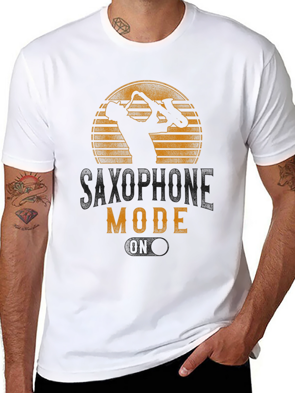 Saxophone Mode Graphic T-Shirt - Music Lover Tee