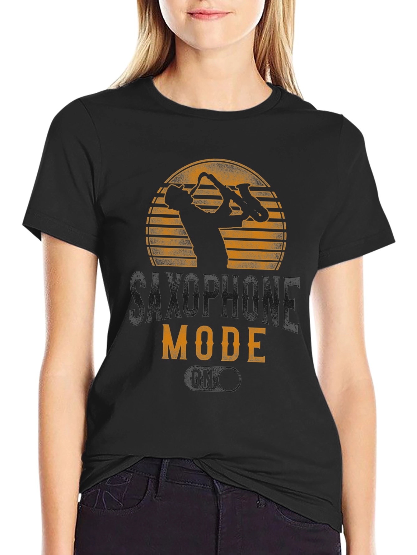 Saxophone Mode Graphic T-Shirt - Music Lover Tee