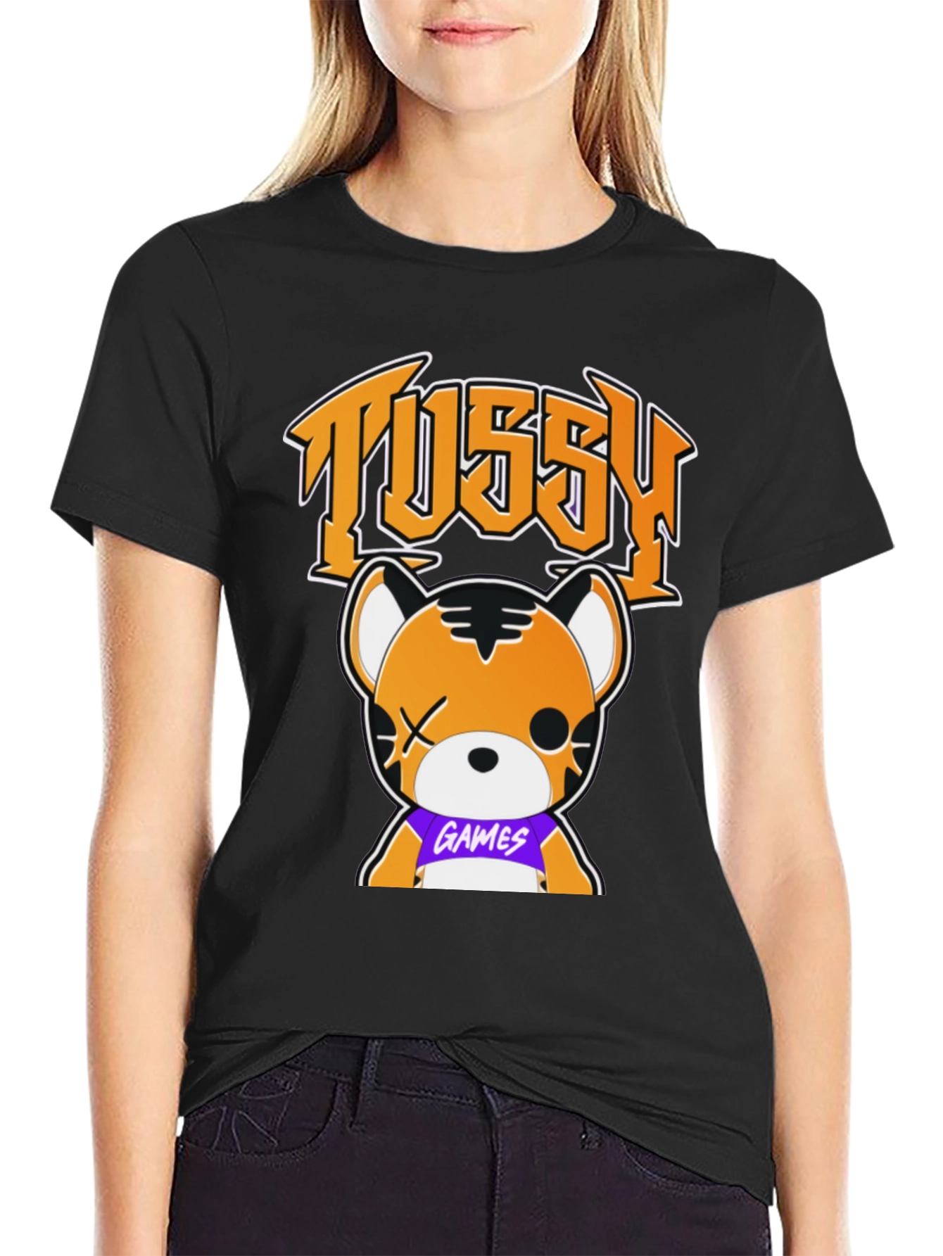 Tussy Games Tiger Graphic Black T-Shirt