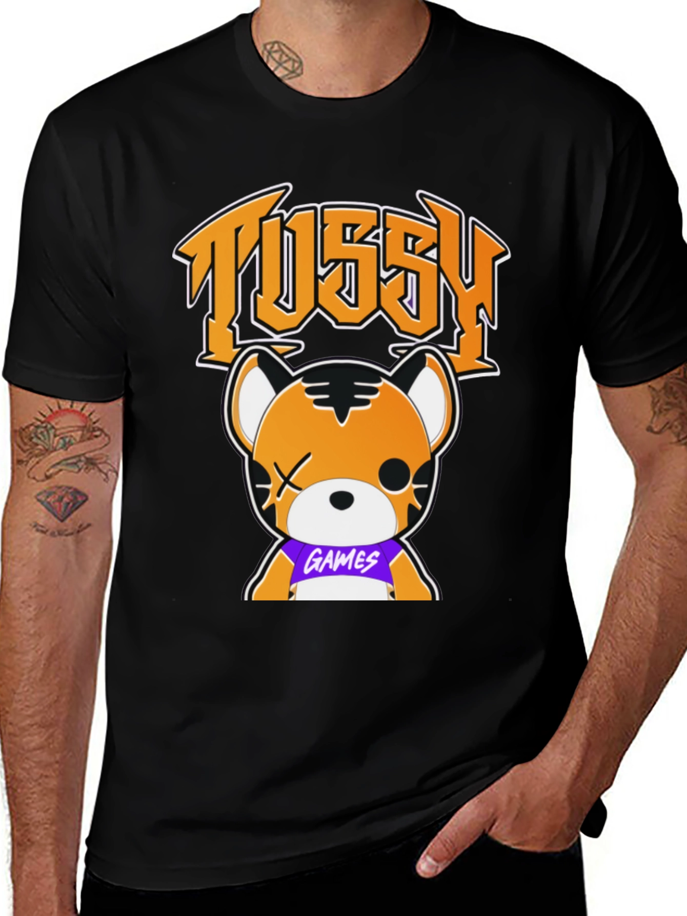 Tussy Games Tiger Graphic Black T-Shirt