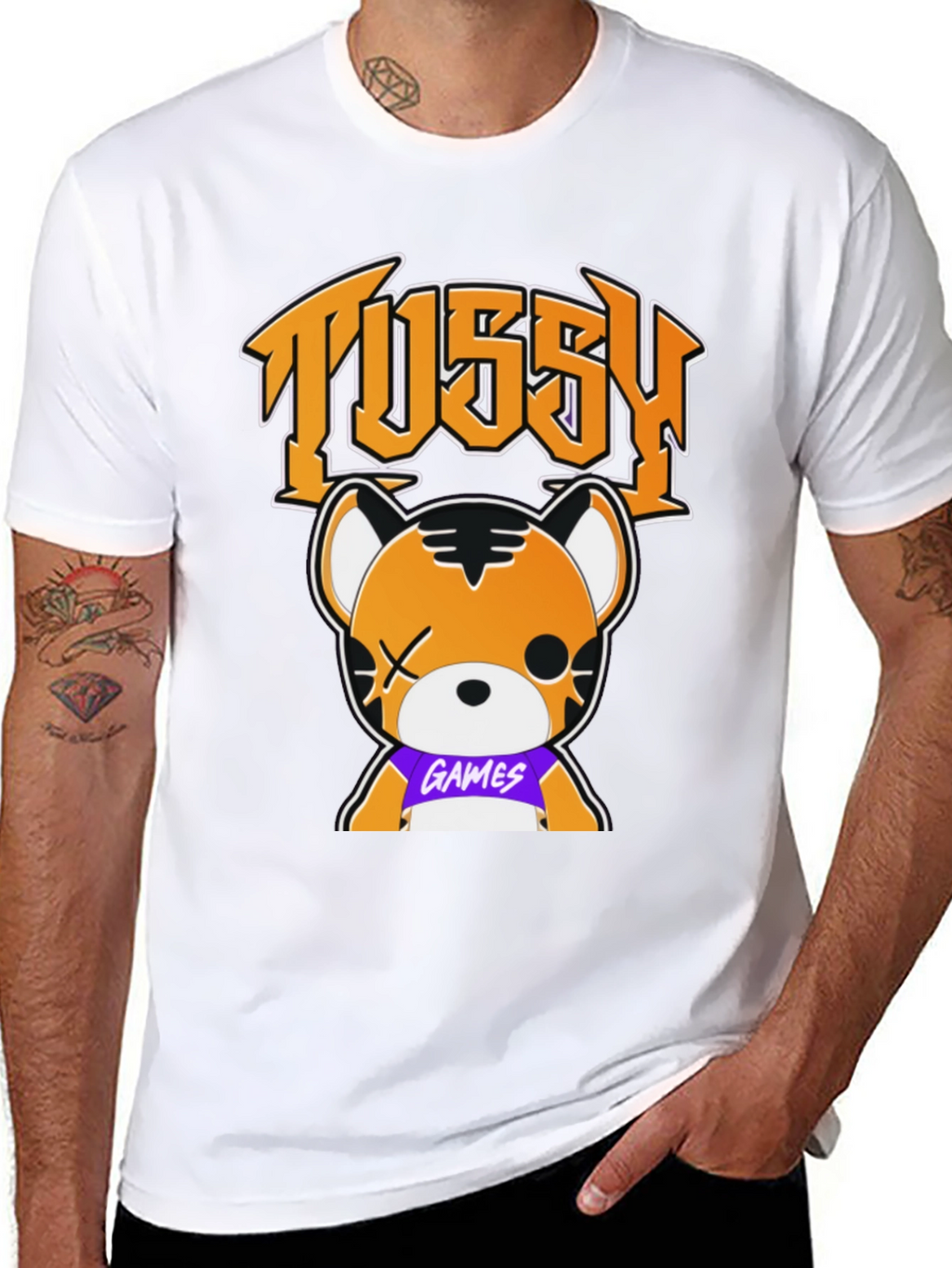 Tussy Games Tiger Graphic Black T-Shirt