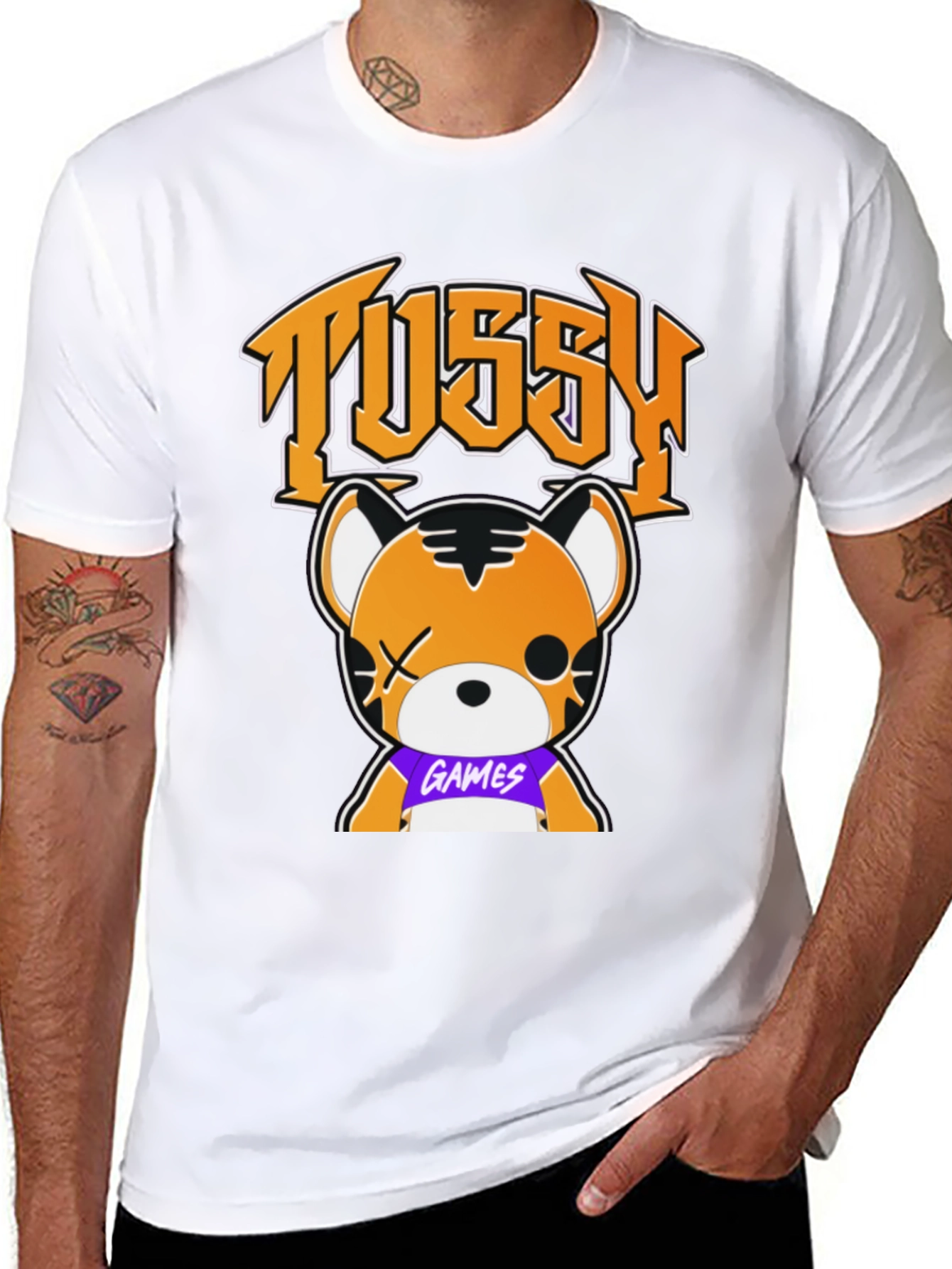 Tussy Games Tiger Graphic Black T-Shirt