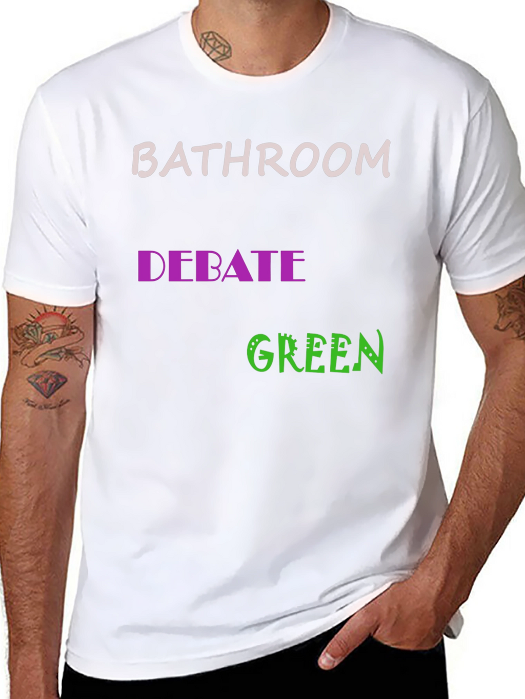 Bathroom Debate Green Graphic Tee