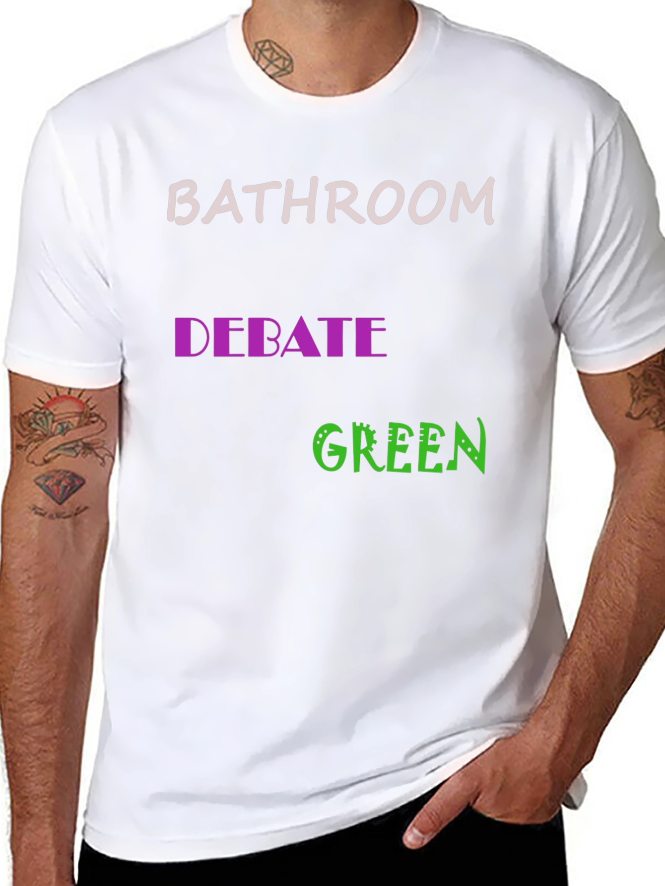 Bathroom Debate Green Graphic Tee