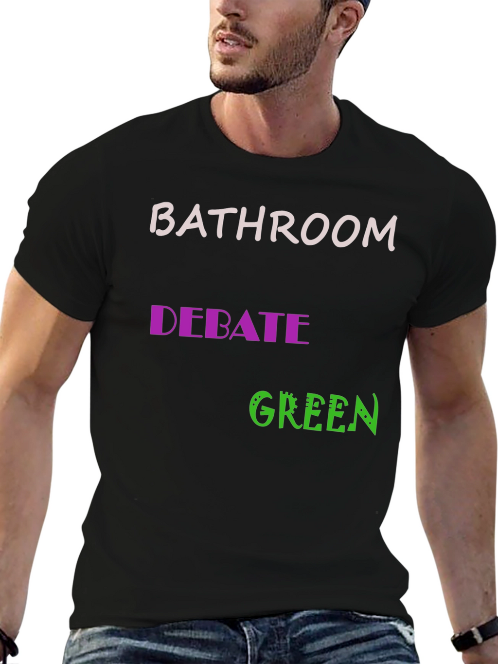 Bathroom Debate Green Graphic Tee