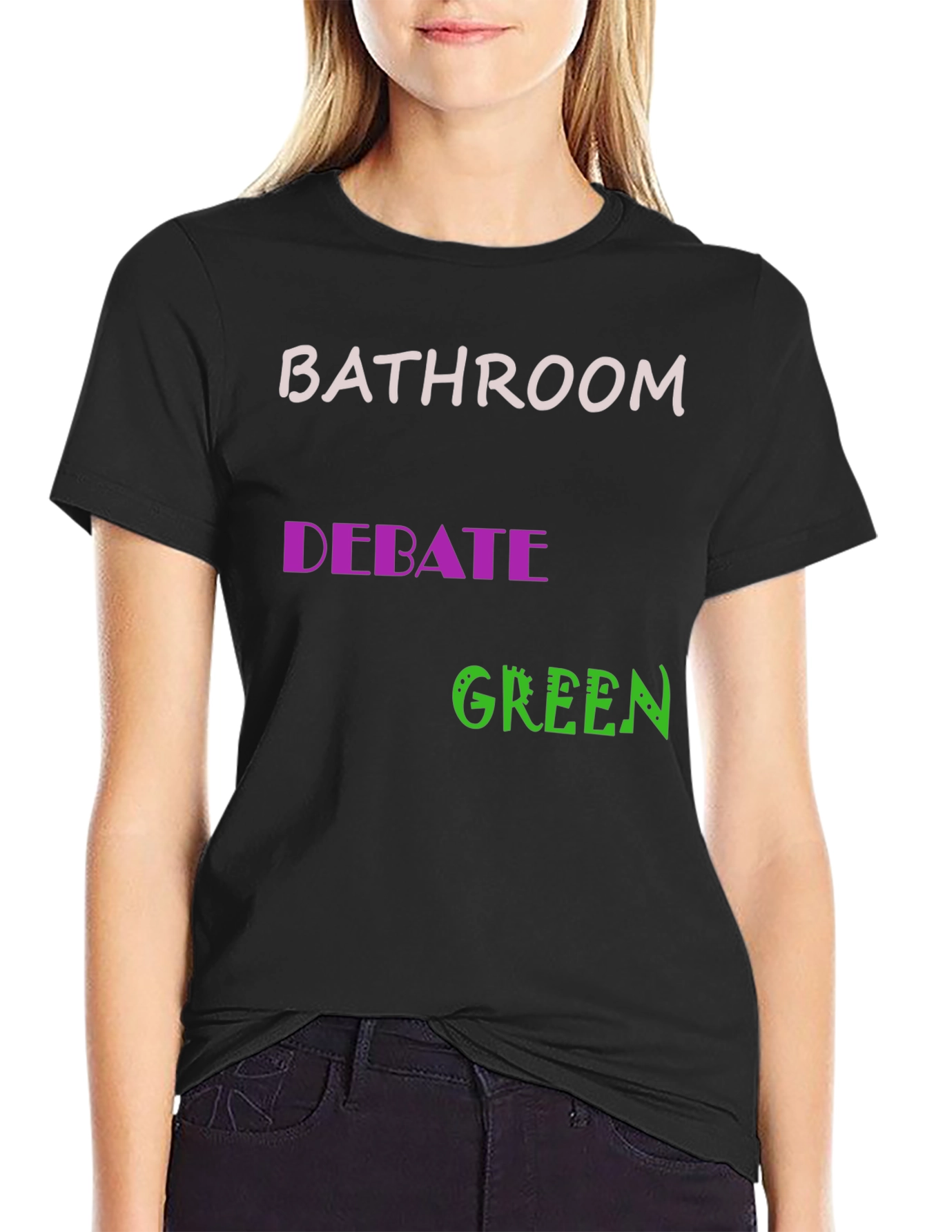 Bathroom Debate Green Graphic Tee