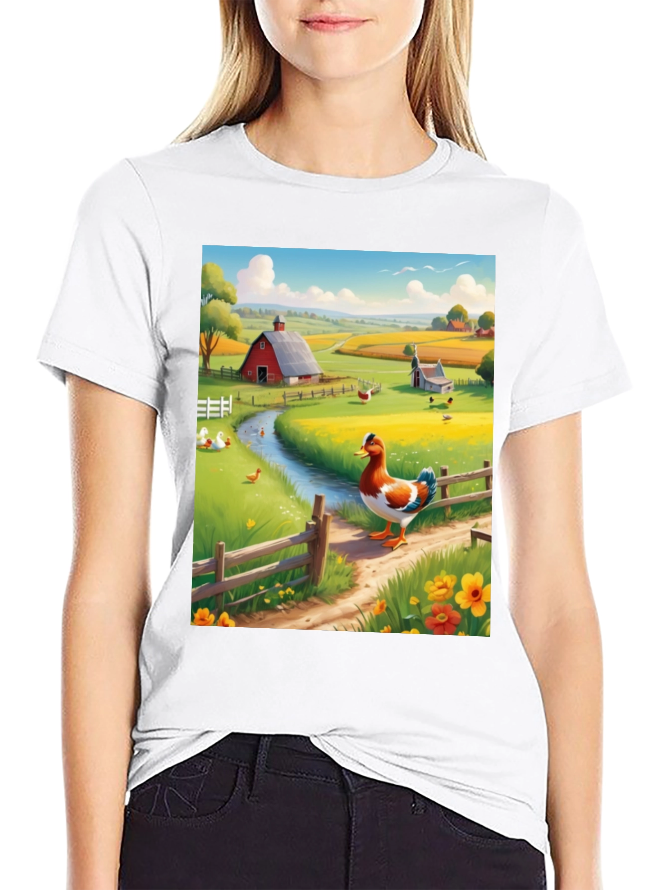 Farm Duck Graphic Tee - Countryside Charm