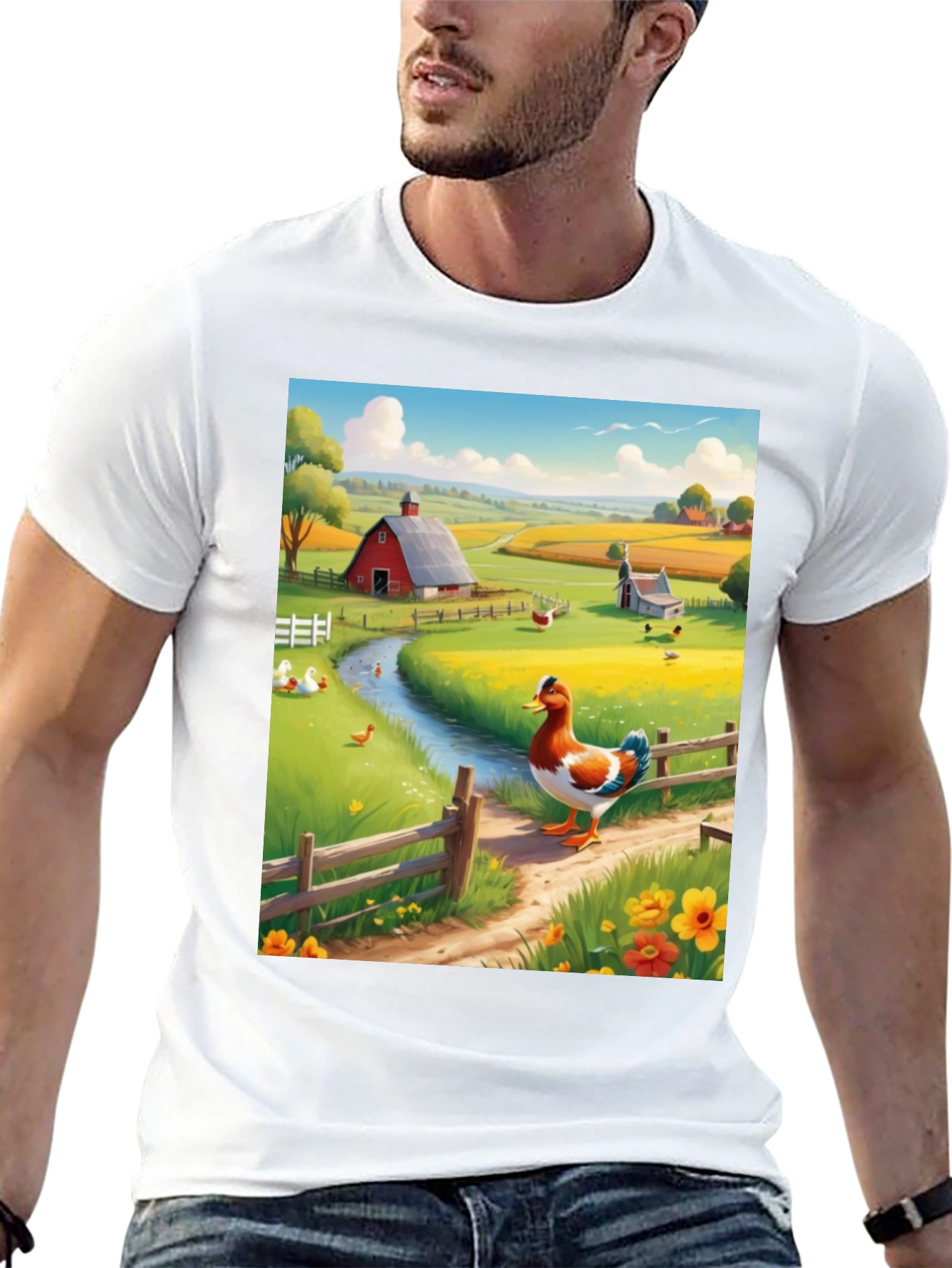 Farm Duck Graphic Tee - Countryside Charm
