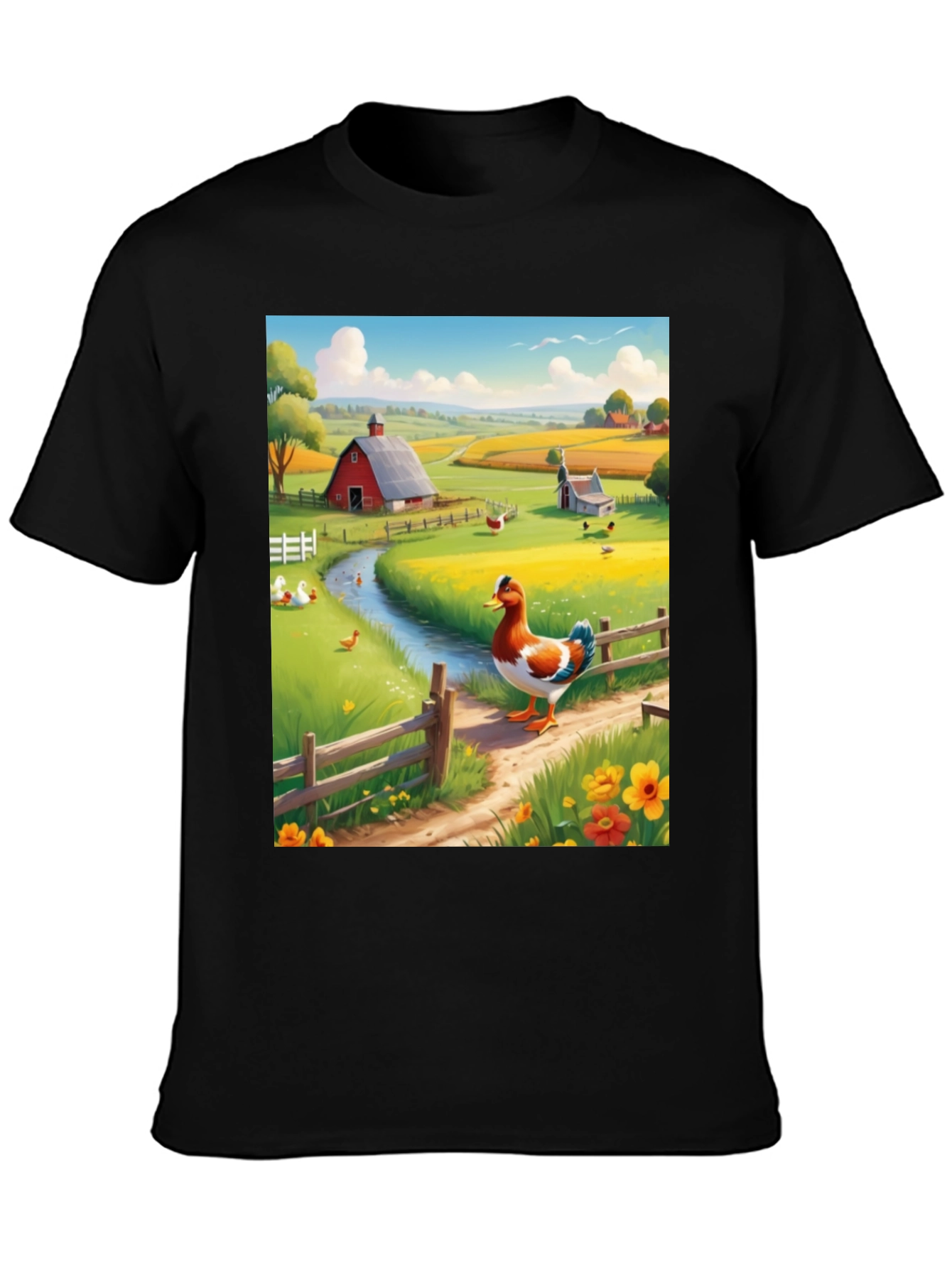 Farm Duck Graphic Tee - Countryside Charm
