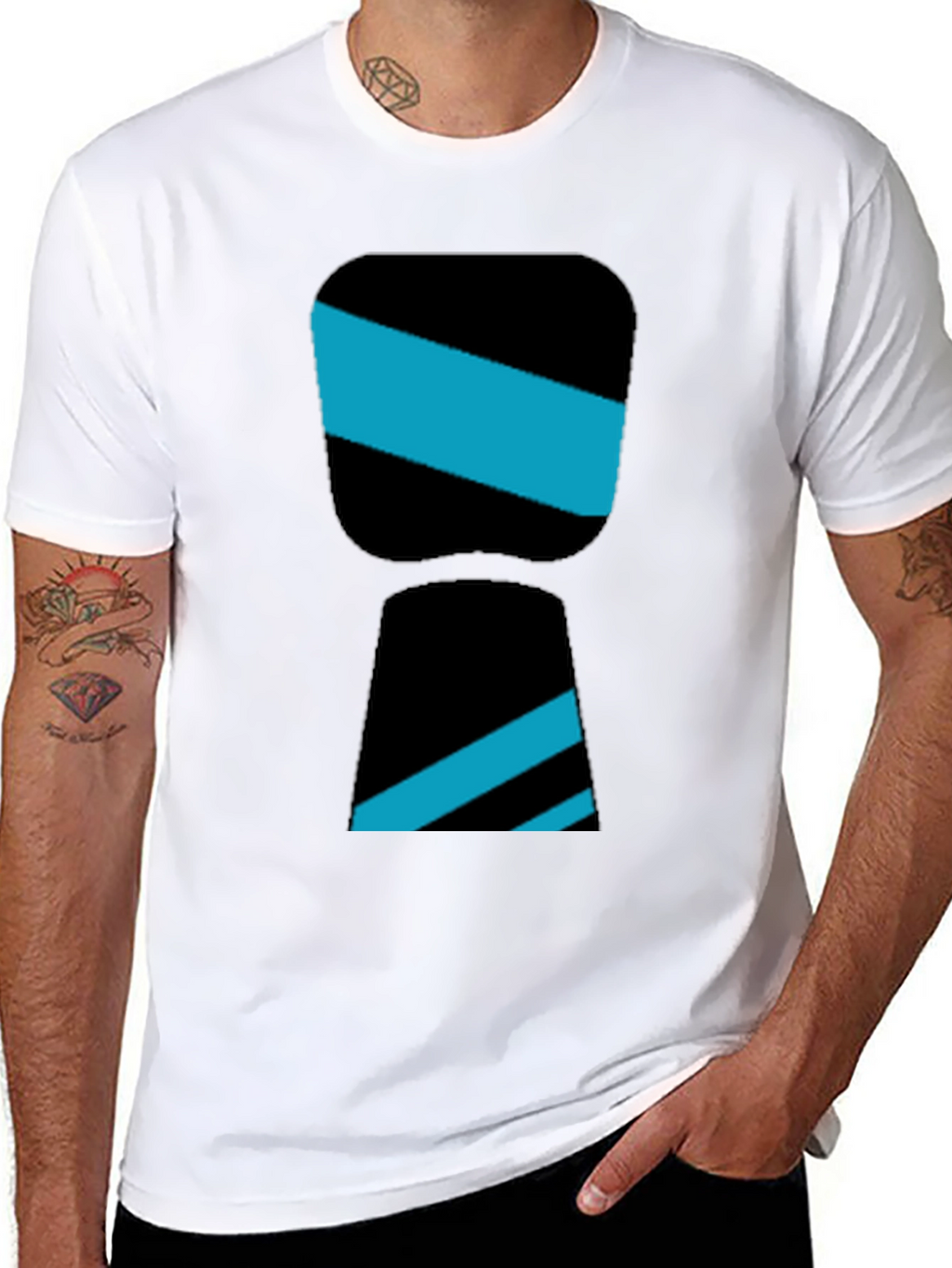 Stylish Black Tee with Modern Graphic Design