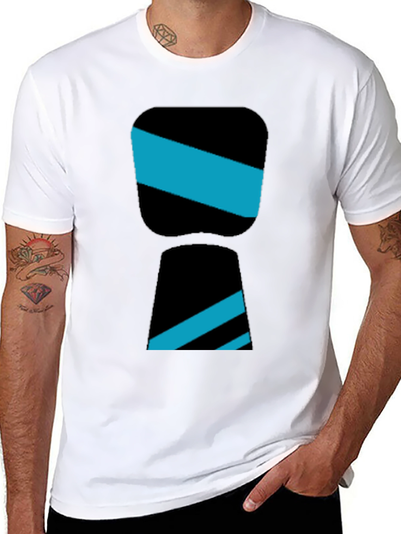 Stylish Black Tee with Modern Graphic Design