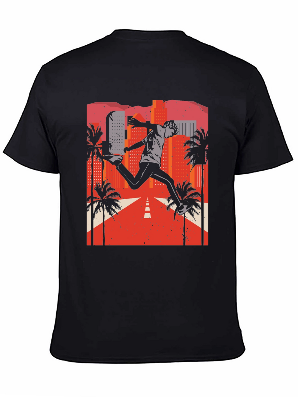 Retro City Jumper Black T-Shirt