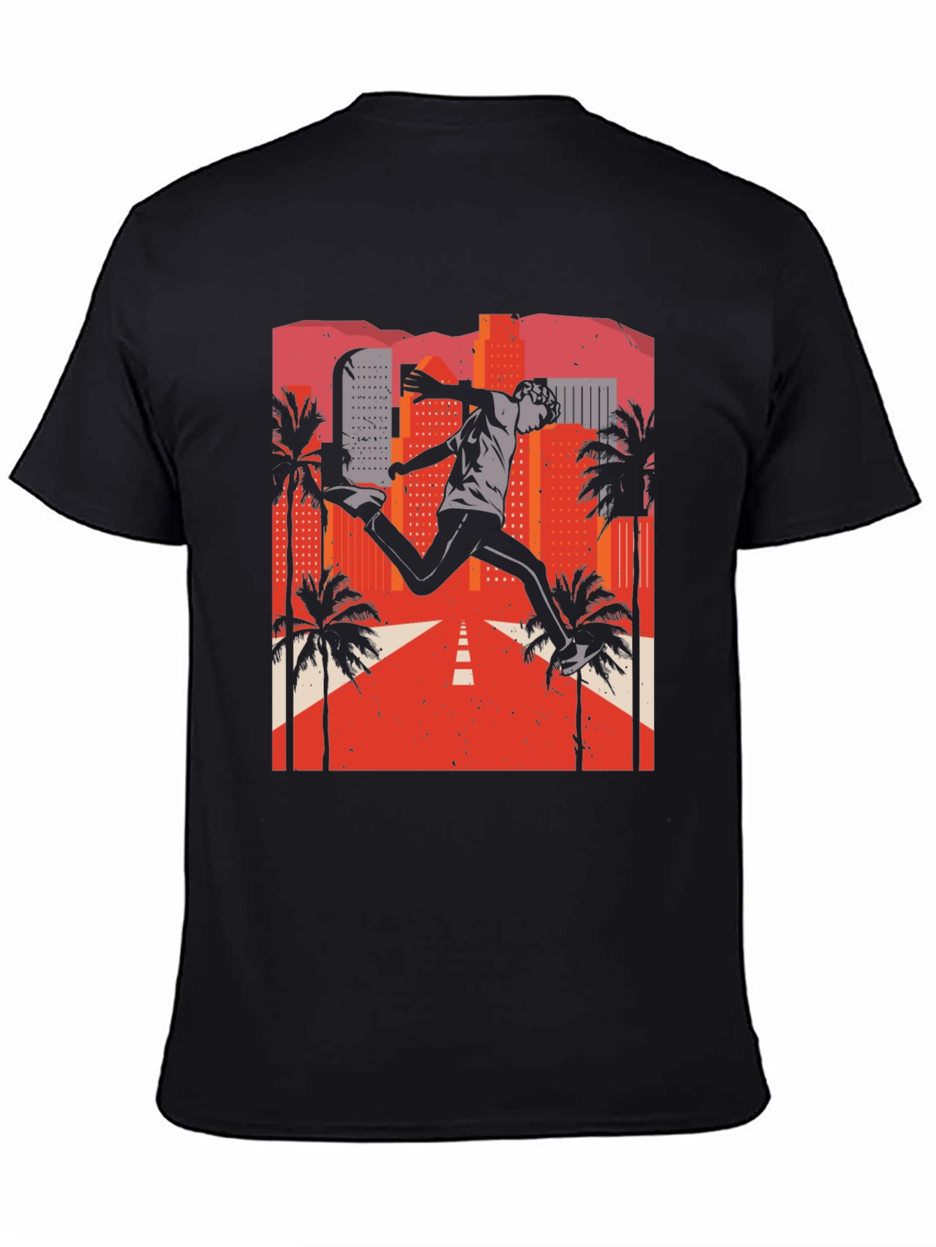 Retro City Jumper Black T-Shirt
