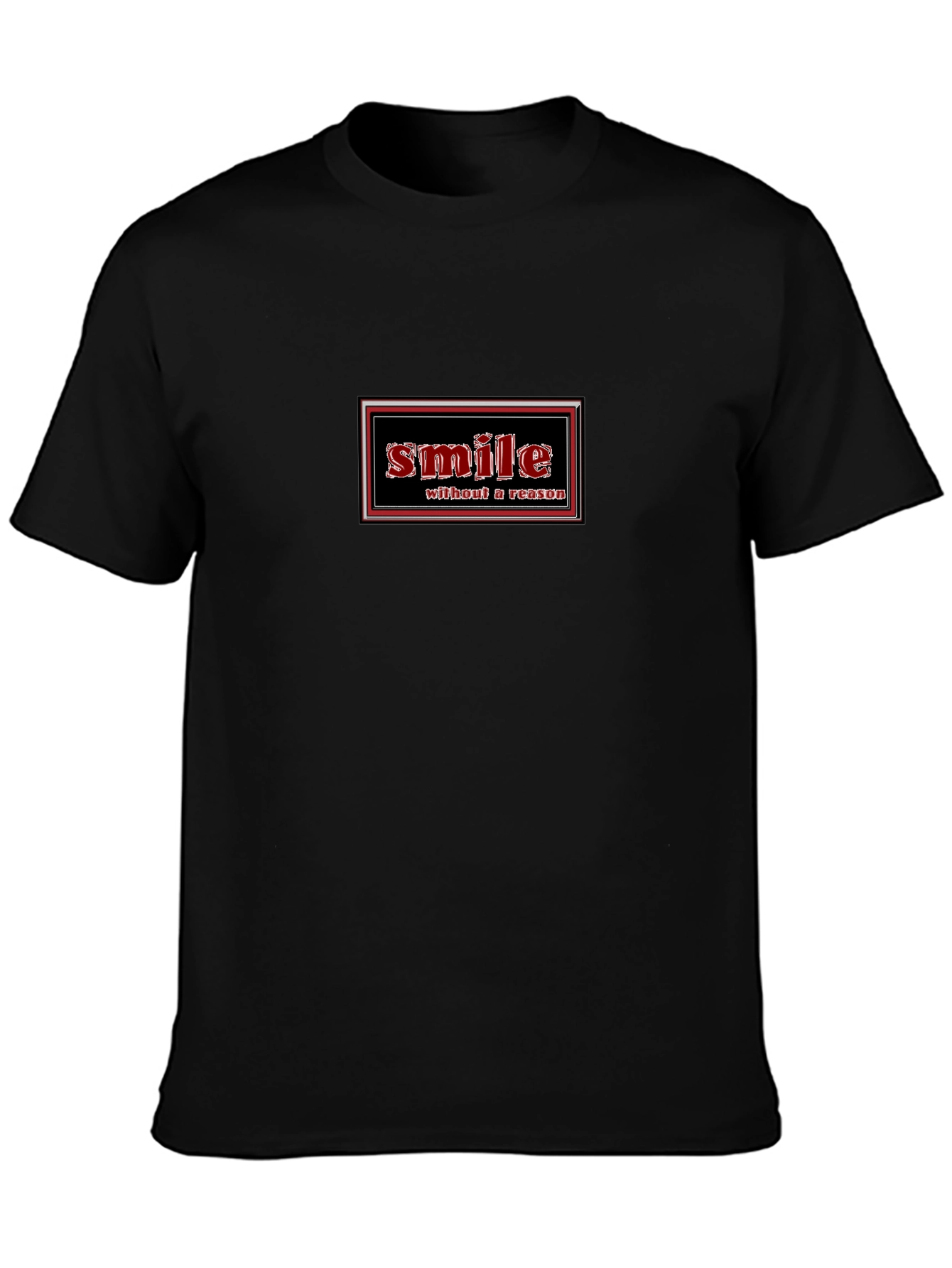 Smile Without a Reason Graphic Tee - Black Cotton T-Shirt