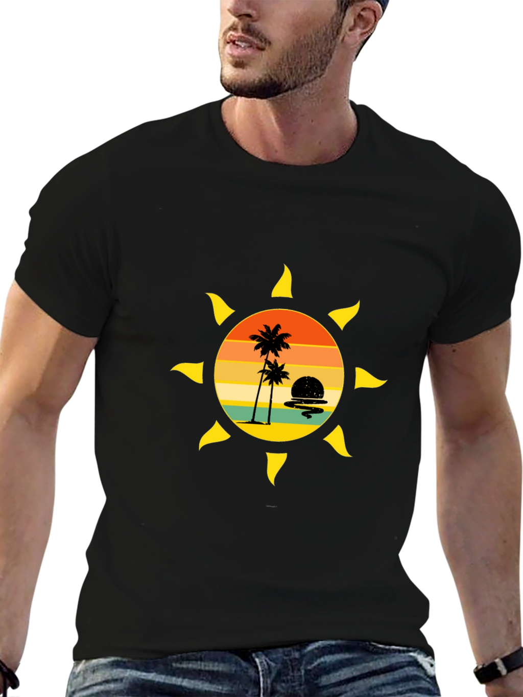 Sunset Palm Tree Graphic Tee