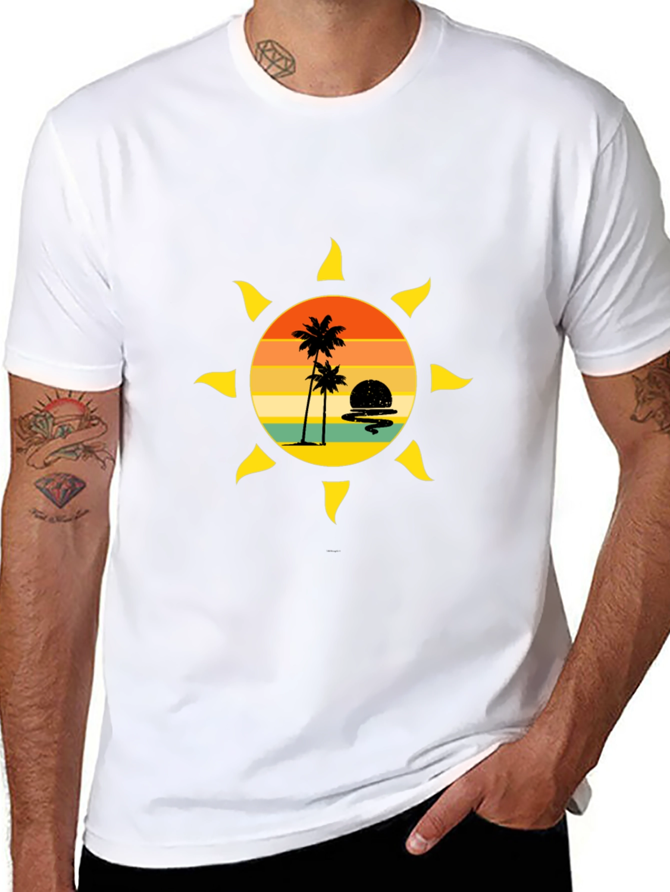 Sunset Palm Tree Graphic Tee