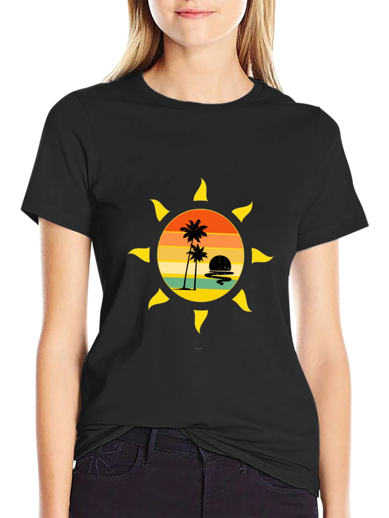 Sunset Palm Tree Graphic Tee