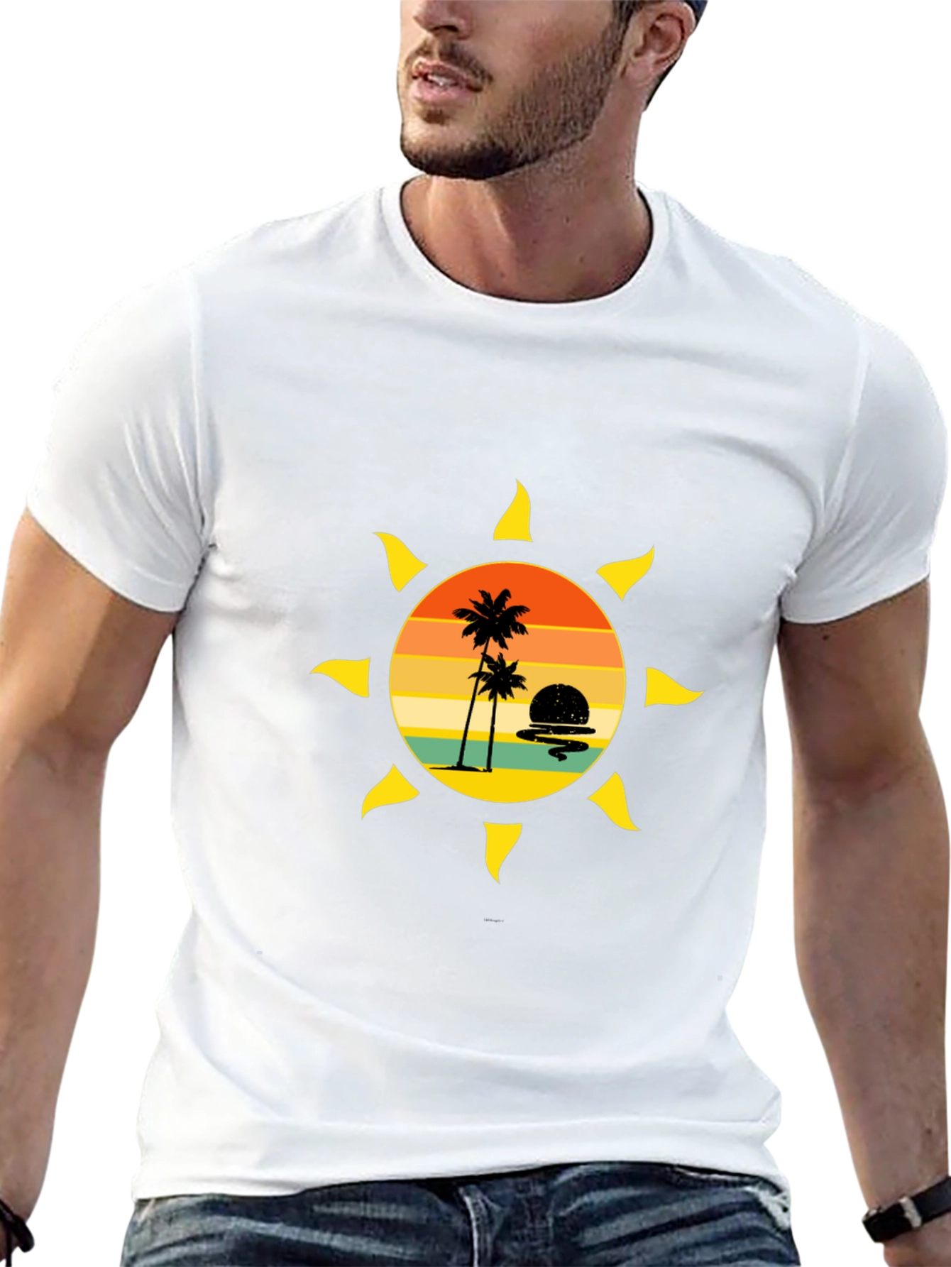 Sunset Palm Tree Graphic Tee
