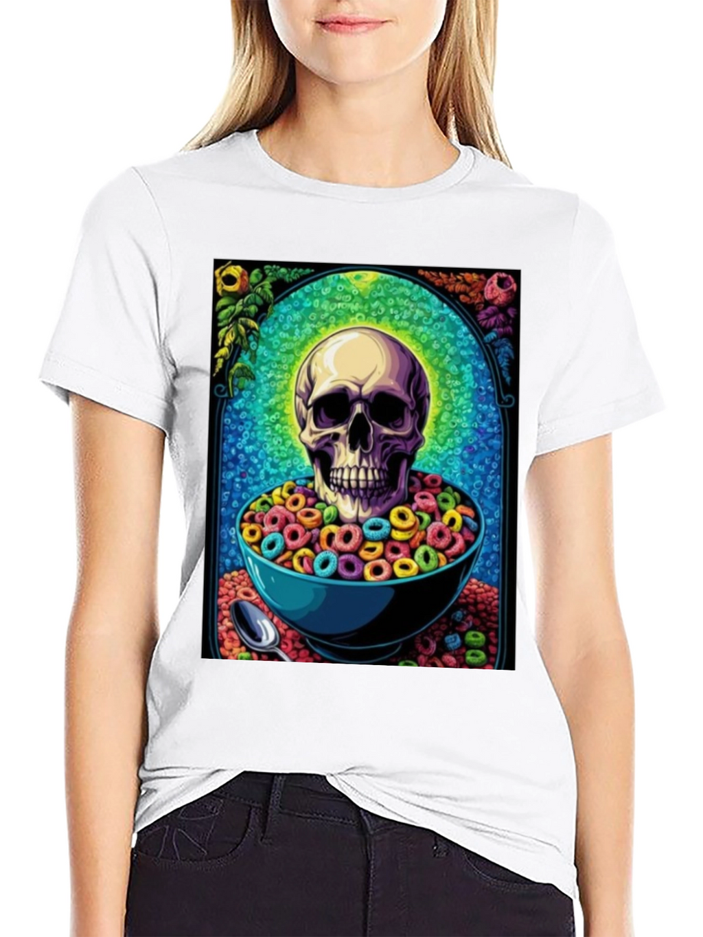 Skull Cereal Bowl Graphic Tee