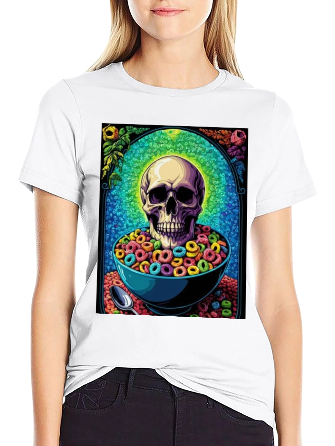 Skull Cereal Bowl Graphic Tee