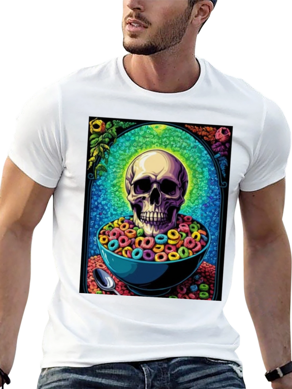Skull Cereal Bowl Graphic Tee