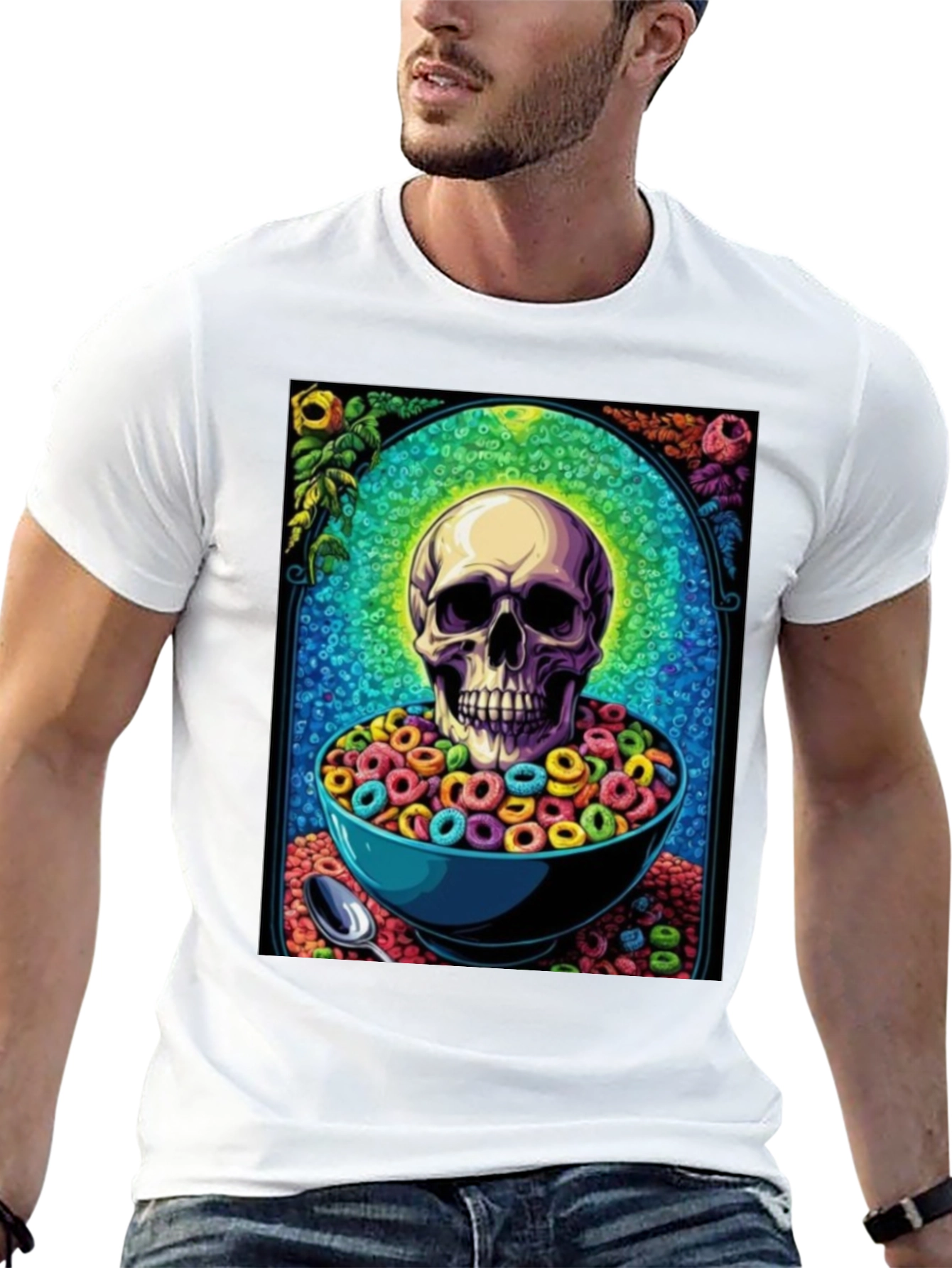 Skull Cereal Bowl Graphic Tee