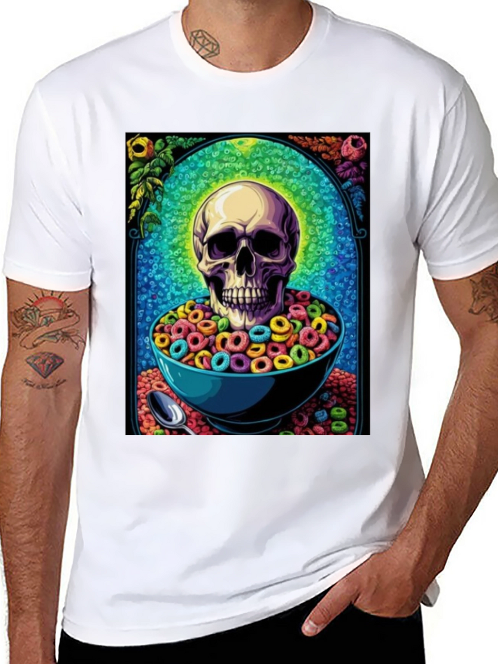 Skull Cereal Bowl Graphic Tee