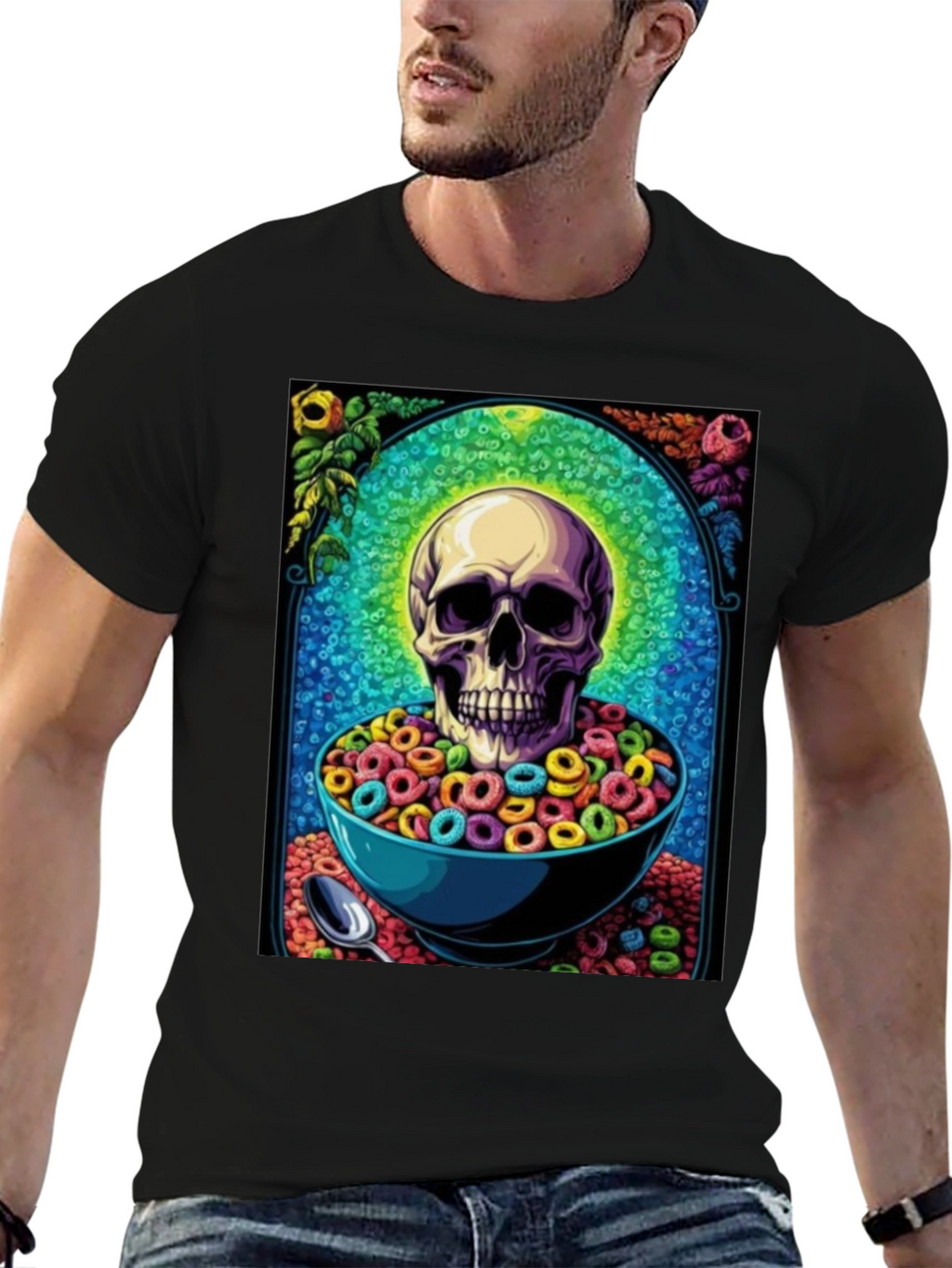Skull Cereal Bowl Graphic Tee