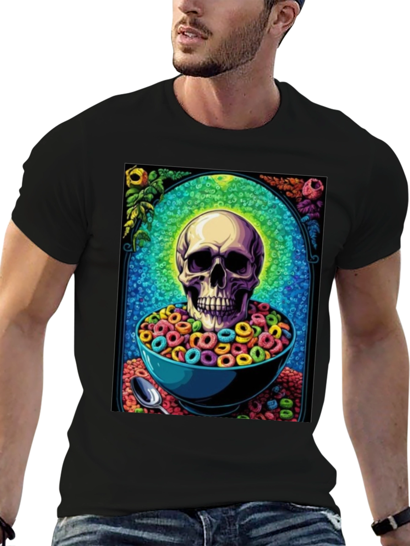 Skull Cereal Bowl Graphic Tee