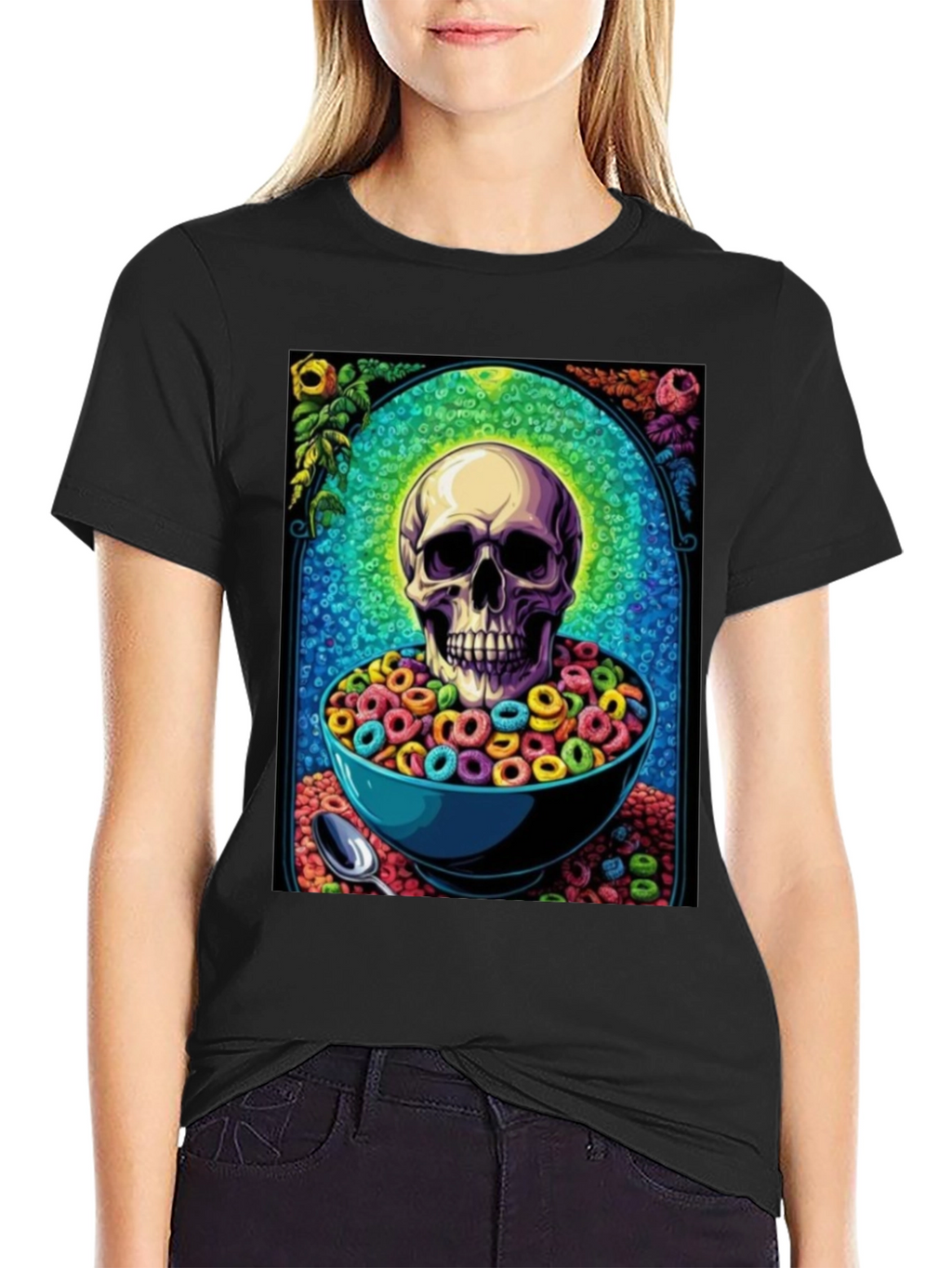Skull Cereal Bowl Graphic Tee