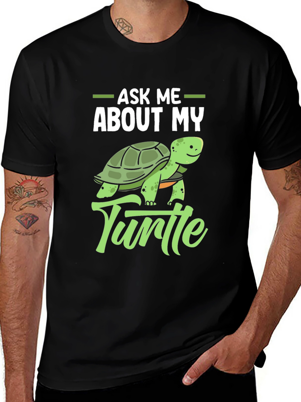 Ask Me About My Turtle Graphic T-Shirt