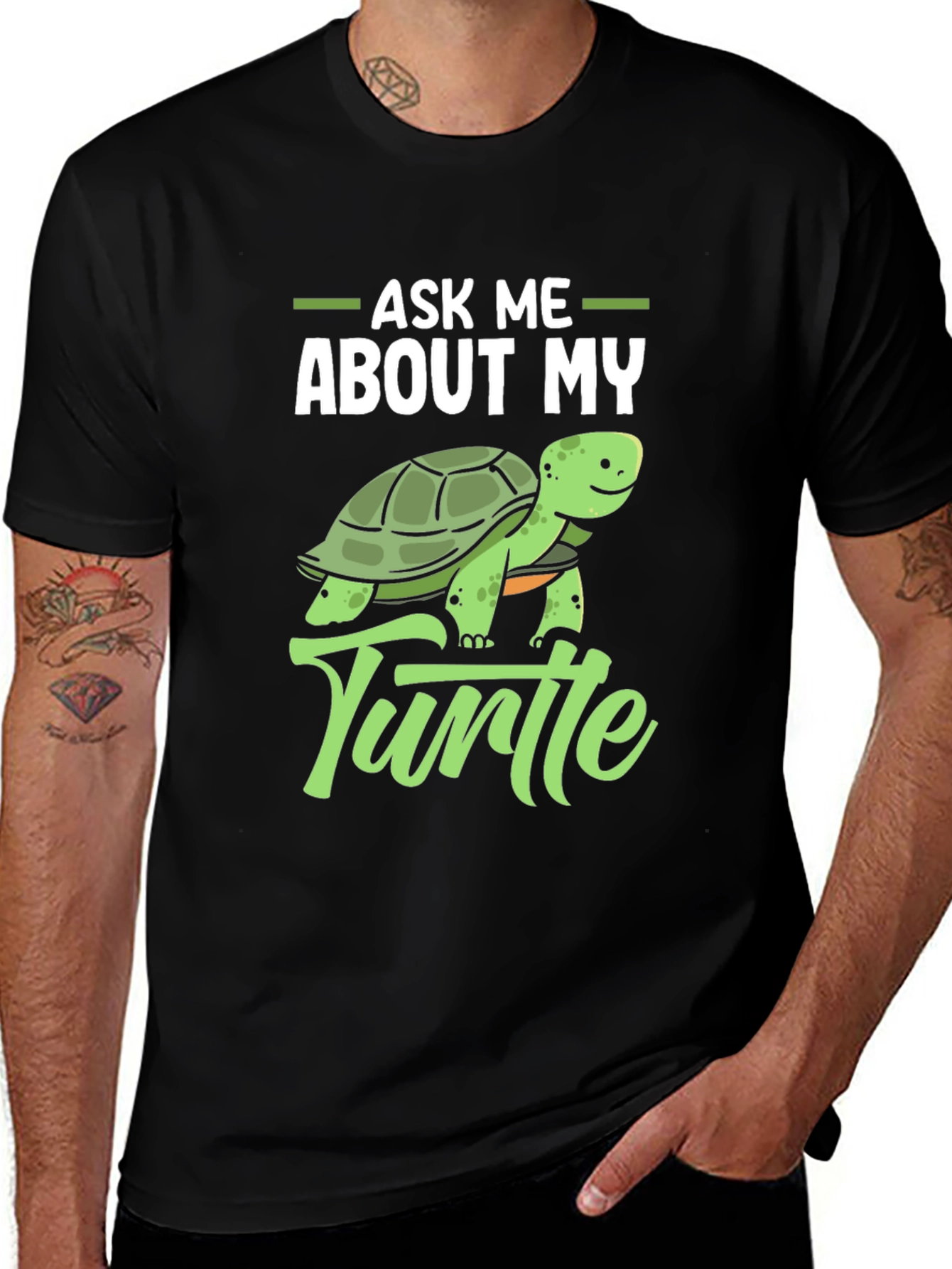 Ask Me About My Turtle Graphic T-Shirt