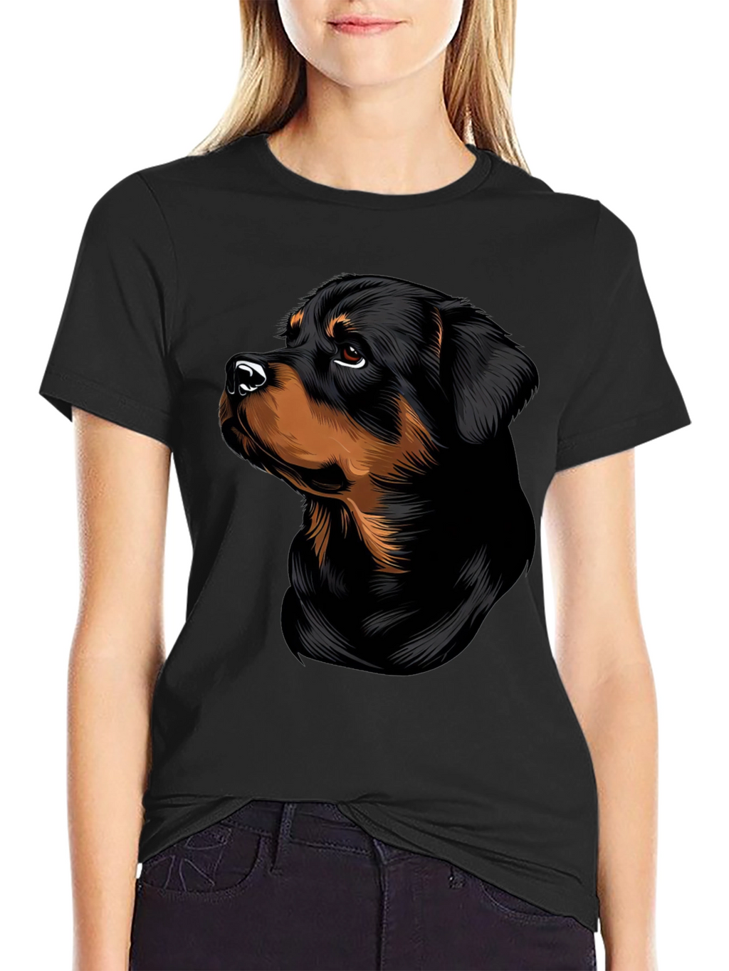 Rottweiler Dog Graphic T-Shirt - Stylish Black Tee