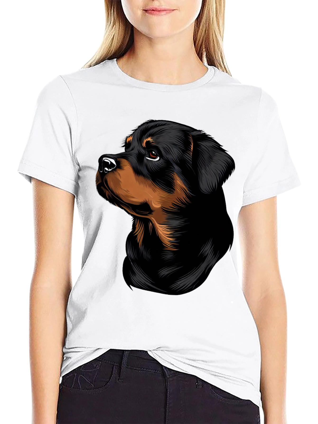 Rottweiler Dog Graphic T-Shirt - Stylish Black Tee