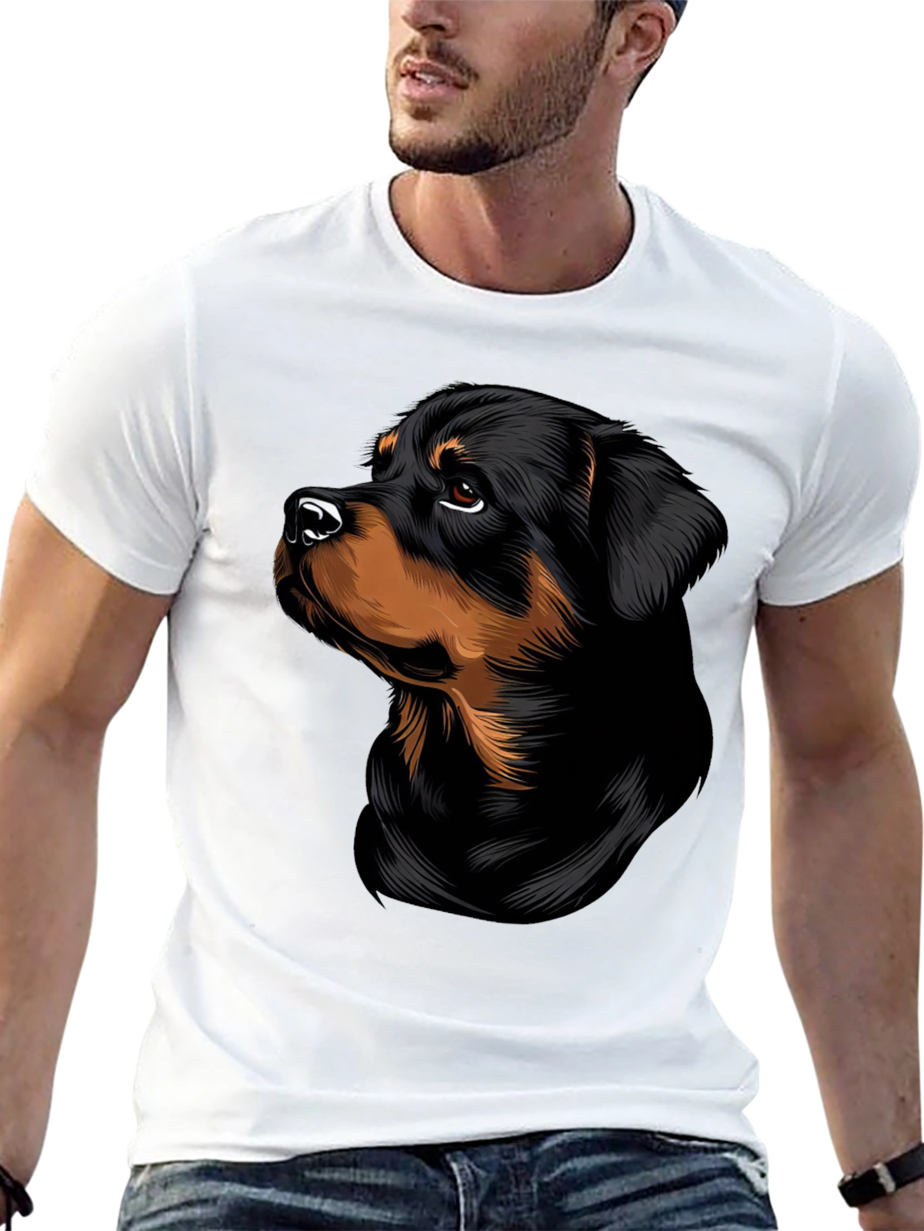 Rottweiler Dog Graphic T-Shirt - Stylish Black Tee