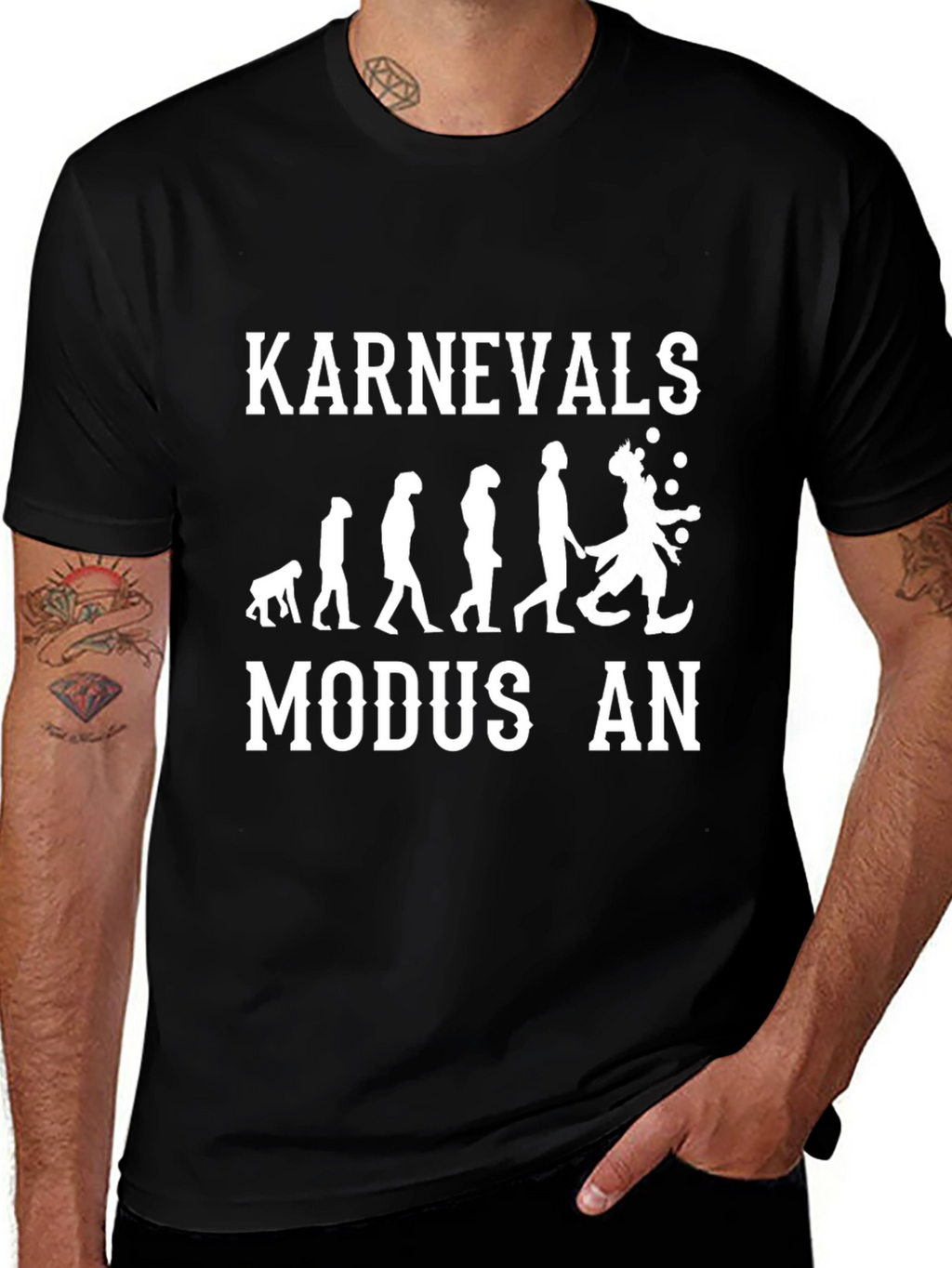 Karnevals Evolution Black T-Shirt