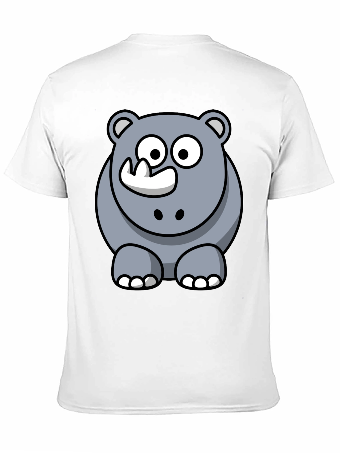 Cartoon Rhino Graphic T-Shirt - Black