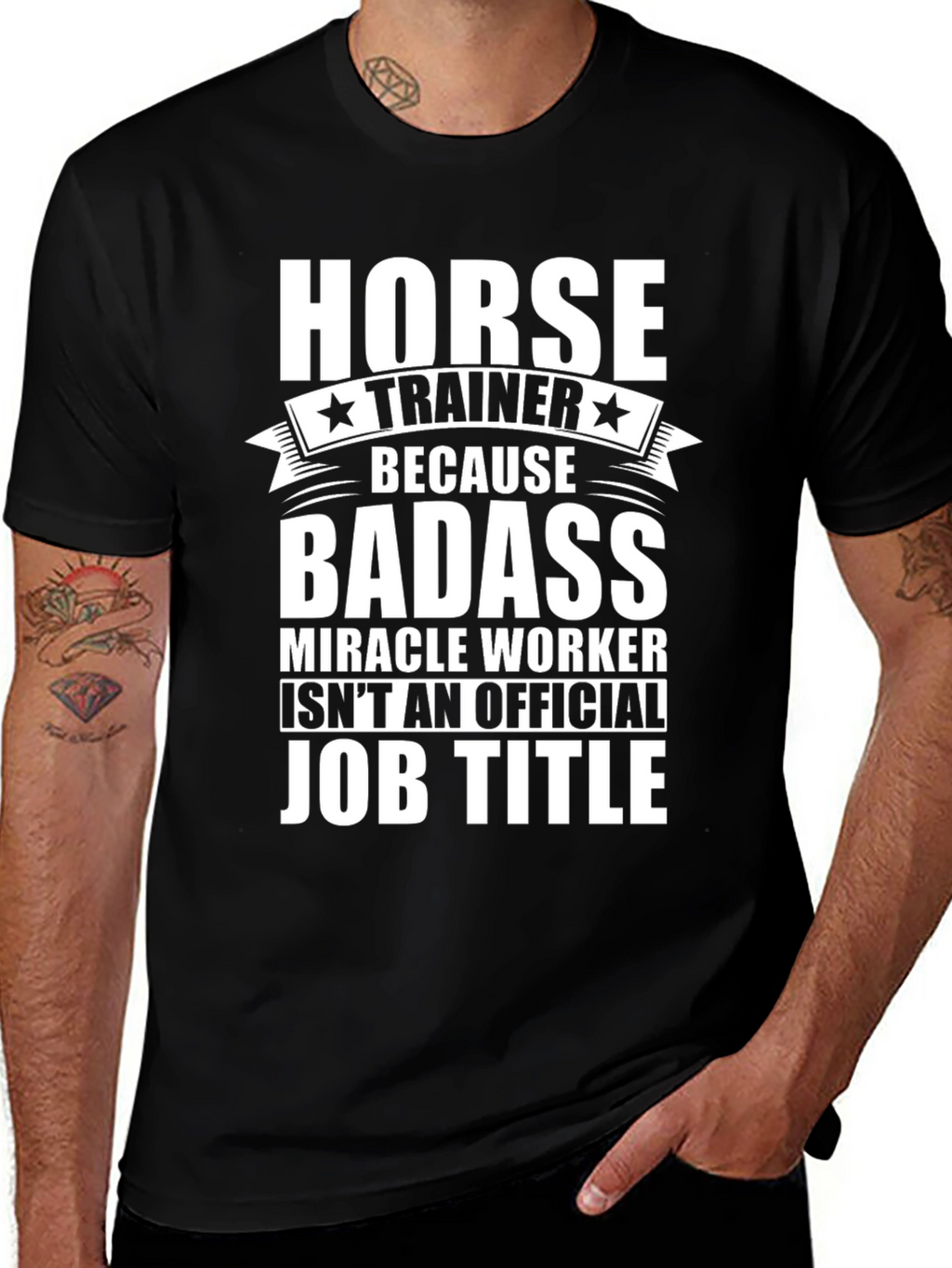 Horse Trainer Badass Job Title Graphic Tee