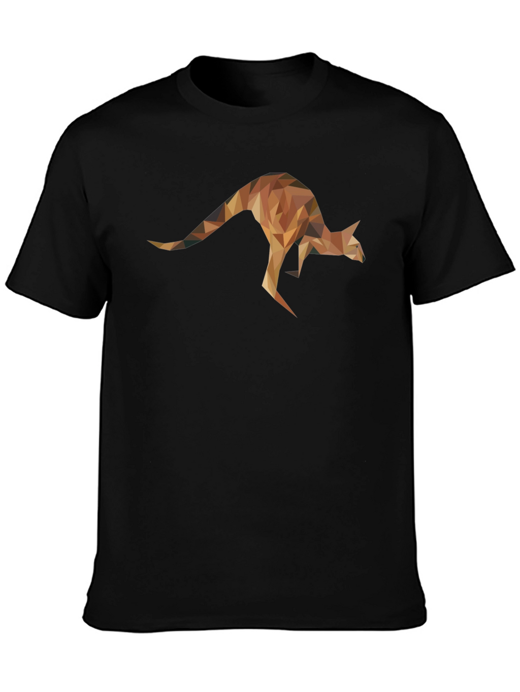 Geometric Kangaroo Graphic Tee - Black Unisex T-Shirt