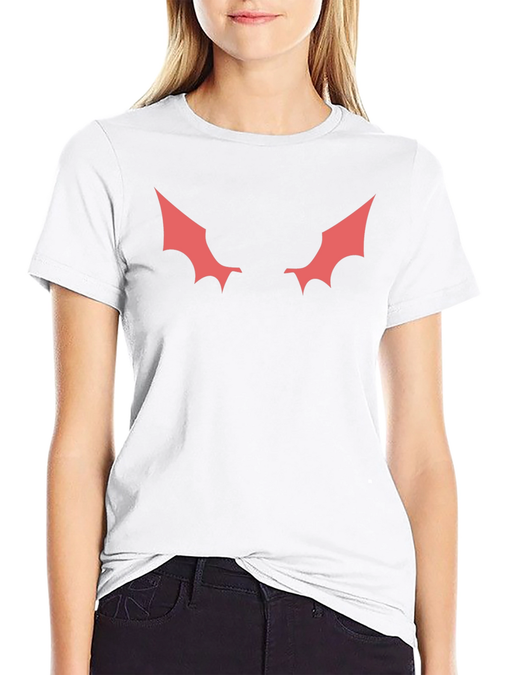 Mens Black T-Shirt with Red Winged Design