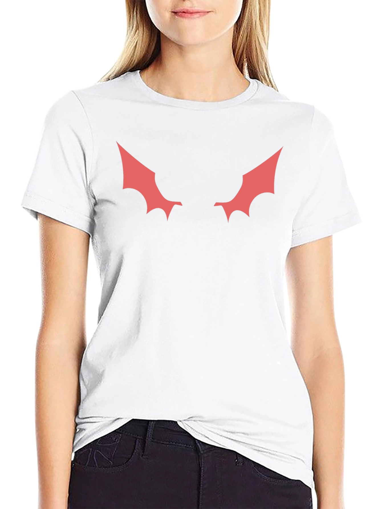 Mens Black T-Shirt with Red Winged Design