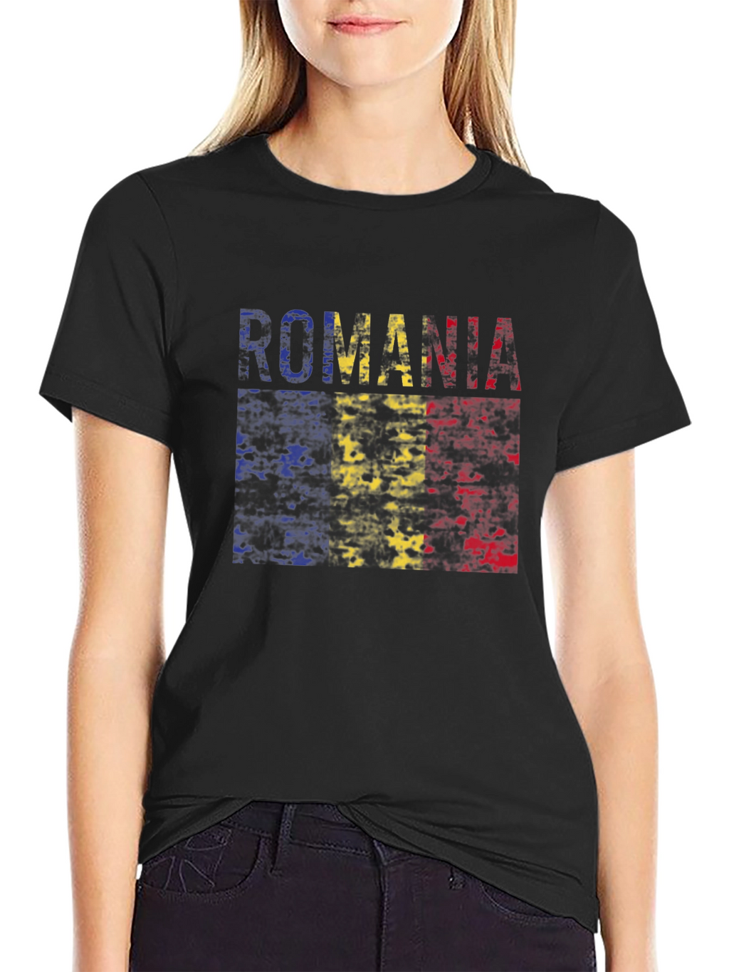 Romania Flag T-Shirt - Distressed Look