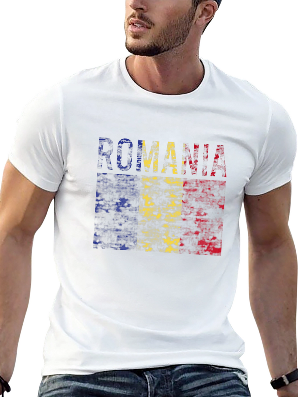 Romania Flag T-Shirt - Distressed Look
