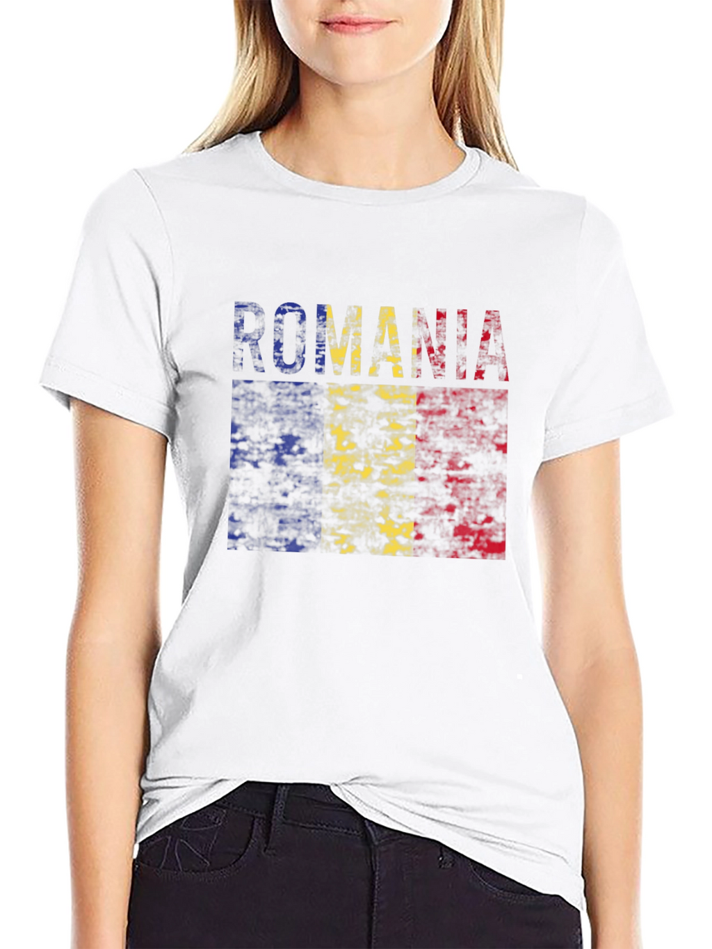 Romania Flag T-Shirt - Distressed Look