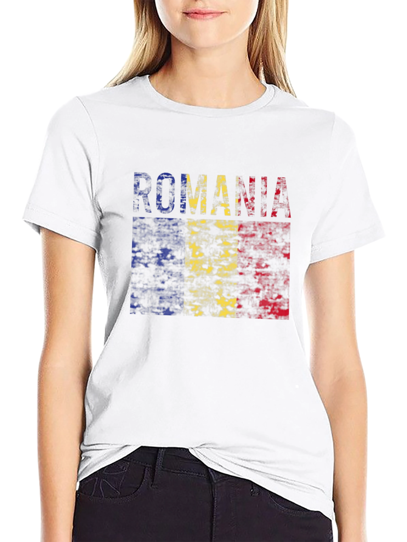 Romania Flag T-Shirt - Distressed Look