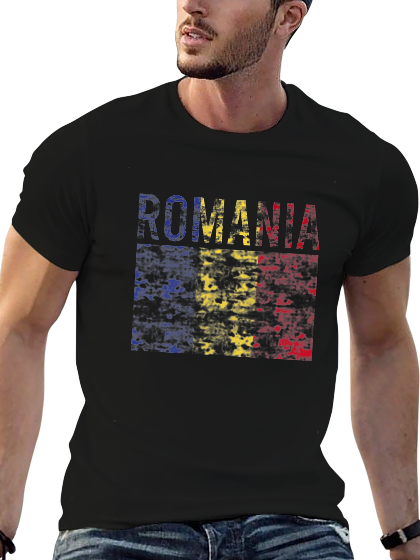 Romania Flag T-Shirt - Distressed Look